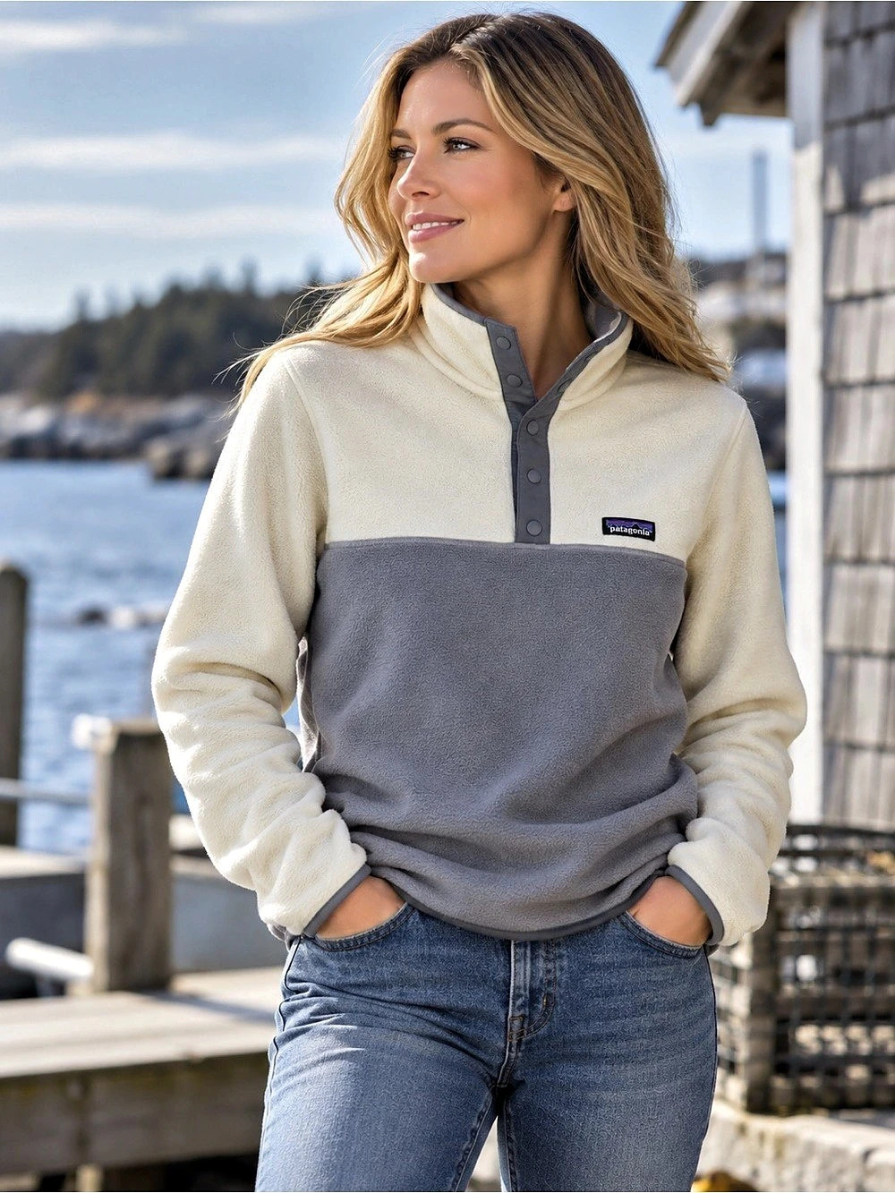 Patagonia Lightweight Synchilla Snap-T Pullover Color Block Large